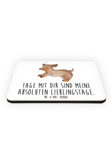 Mr. & Mrs. Panda magnet Hund Dackel mit Spruch in Weiß
