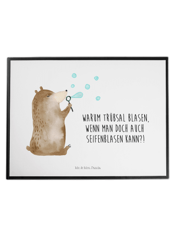 Mr. & Mrs. Panda Schreibunterlage Bär Seifenblasen mit Spruch in Weiß