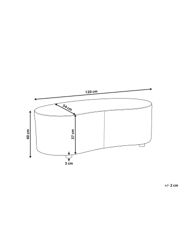 Beliani Ottomane AMAL in Grau - (W) 120 x (H) 41 x (L) 54 cm