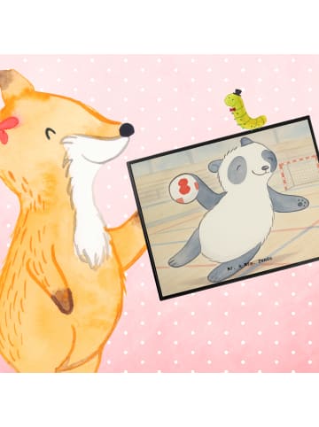 Mr. & Mrs. Panda schreibtischunterlage Panda Handball spielen De... in Weiß