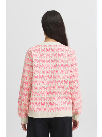 ICHI Strickjacke IHBRIELLE Loose fit in Oatmeal w. Pink Yarrow