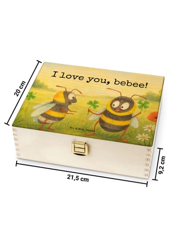 Mr. & Mrs. Panda Teedose Bienen Paar Design mit Spruch in Weiß