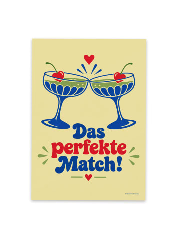 Mr. & Mrs. Panda Postkarte Blümchentailglas verspielt Design mit Spruch in Weiß