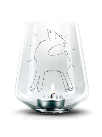 Mr. & Mrs. Panda Gravur Windlicht Lama Stolz ohne Spruch in Transparent