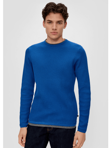 QS Strickpullover langarm in Blau