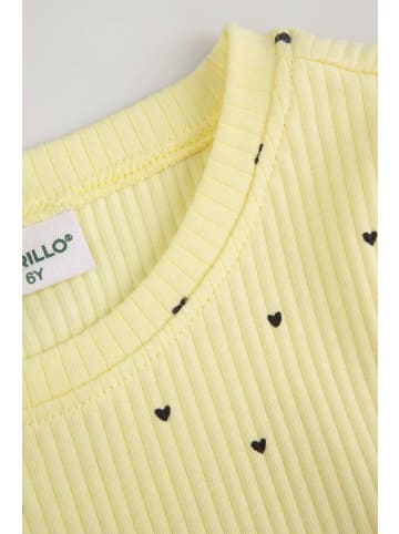 Coccodrillo Geripptes T-Shirt mit kurzen Ärmeln in gelb