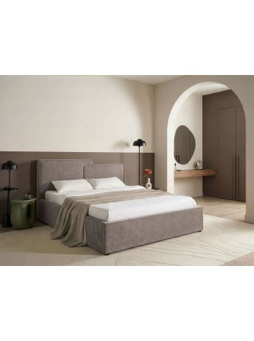 Beliani Doppelbett LAGARDE in Beige/Schwarz - (W) 196 x (H) 105 x (L) 224 cm