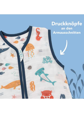 Schlummersack Musselin Babyschlafsack, 0.5 TOG in Hellblau