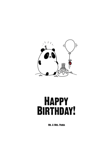 Mr. & Mrs. Panda Trinkflasche Panda Geburtstag mit Spruch in Weiß