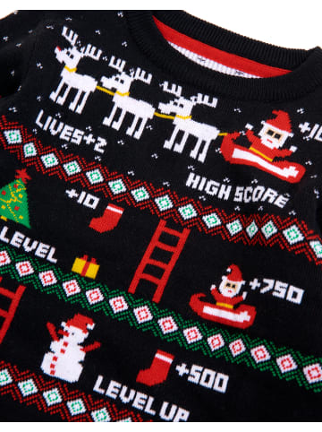 Threadboys Weihnachtspullover Xmas Jumper Level in Schwarz