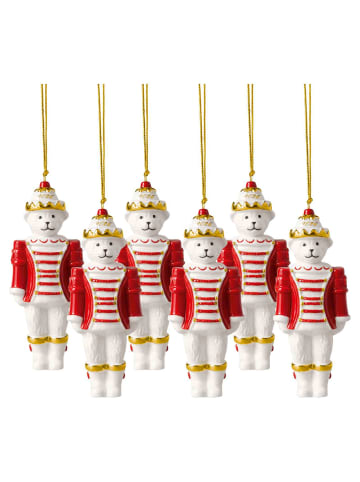6er Set Ornamente Nussknacker 2026 Christmas Classics in Weiß-Gold 11,4 cm