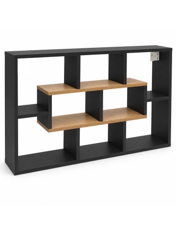 VCM Wandregal 10 Fächer Hängeregal 85 x 48 cm Opila in Anthrazit / Honig-Eiche
