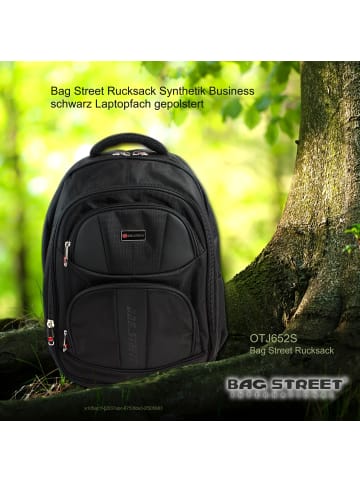 Bag Street Businessrucksack Synthetik schwarz ca. 30cm breit ca. 46cm hoch