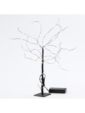 MARELIDA LED Mini Baum Weidenbaum 60LED H: 20cm in schwarz