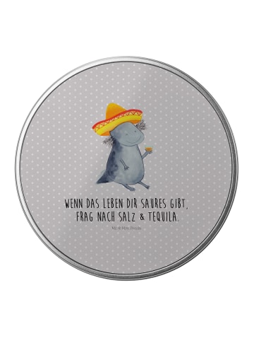 Mr. & Mrs. Panda Erinnerungsbox Axolotl Tequila mit Spruch in Grau Pastell