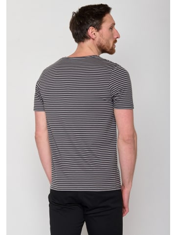 GreenBomb T-Shirt Basic in Grau Streifen