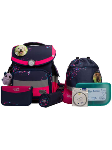 SCHOOL-MOOD Schulranzenset 7-tlg. Timeless Pro Leni Hund in Braun