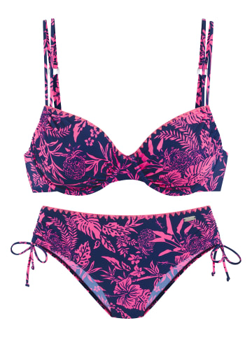 Venice Beach Bügel-Bikini in marine-pink bedruckt