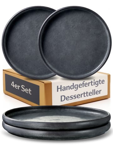 Cosumy "Cosumy | Lune | Dessertteller Set 4 St. Ø22 cm Schwarz"