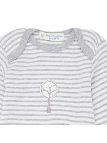 Sense Organics Bio Baby Strampler "Wayan" in Grau-Weiß