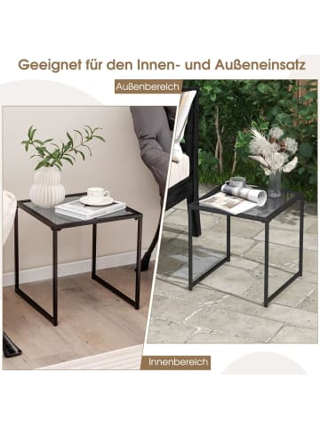 COSTWAY Gartentisch 43x43x45cm in Transparent