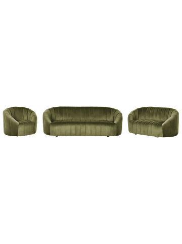 Beliani 3-tlg Sitzgruppe MALUNG in Grün