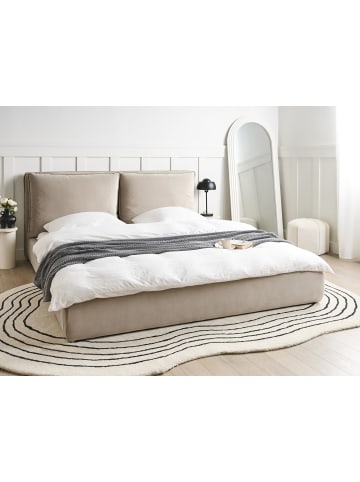 Beliani Doppelbett BAJONNA in Beige/Schwarz - (W) 200 x (H) 94 x (L) 235 cm
