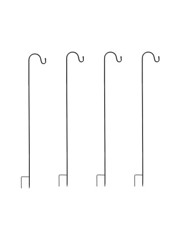 MARELIDA 4x Gartenspieß für Laternen Deko Gartenstecker 60-120cm Schäferhaken