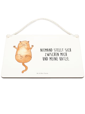 Mr. & Mrs. Panda Schild Katze Umarmen mit Spruch in Transparent