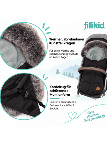fillikid Winterfußsack Lhotse Exclusiv in Schwarz