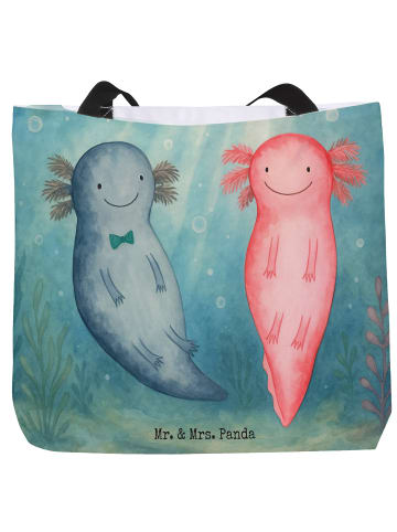 Mr. & Mrs. Panda Strandtasche Axolotl Liebe Design ohne Spruch in Weiß