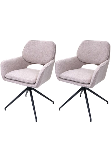 MCW 2er-Set Esszimmerstuhl Bouclé N74, Beige