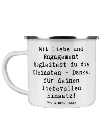 Mr. & Mrs. Panda Kaffeebecher Spruch Liebevolle Erzieher mit Spruch in Weiß