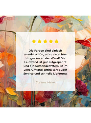 MuchoWow Leinwand bilder Bunte Blumen (BxH)