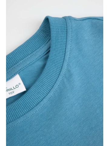 Coccodrillo Baumwoll-T-Shirt mit kurzen Ärmeln in türkis