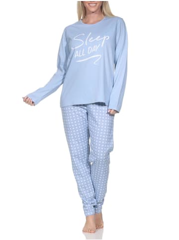 NORMANN Schlafanzug langarmkaro Hose 126 10 800 in blau