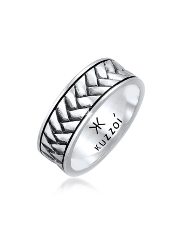 KUZZOI Ring 925 Sterling Silber in Schwarz