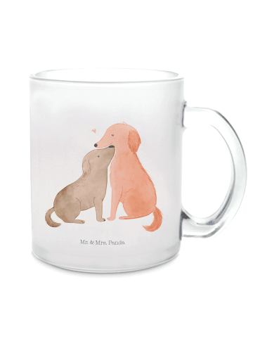 Mr. & Mrs. Panda Teetasse aus Glas Hunde Liebe ohne Spruch in Transparent