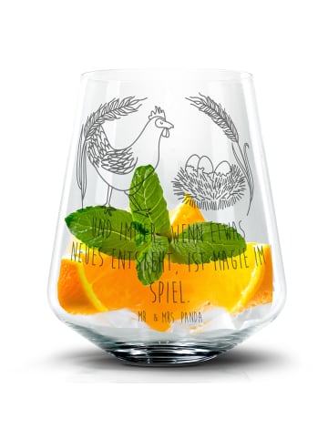 Mr. & Mrs. Panda Glas Huhn Stolz mit Spruch in Transparent