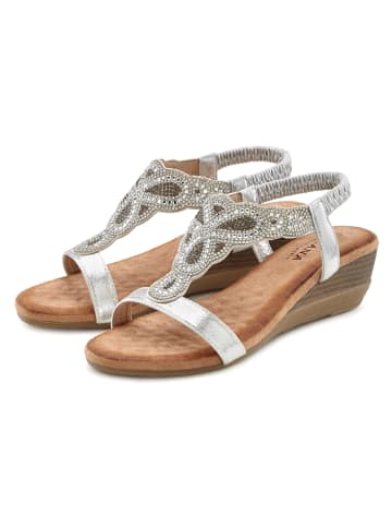 LASCANA Sandalette in silberfarben