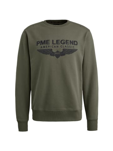 PME Legend Pullover CREWNECK LOGO CARRIER in Grün