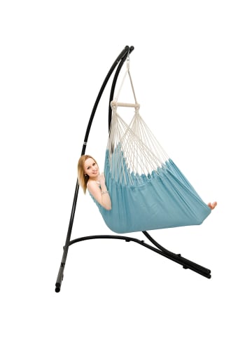 AMANKA XXL Hängestuhlgestell + Hängesessel Key West in Pazifik Blau