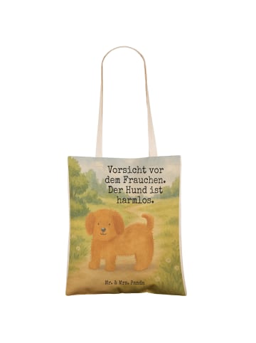 Mr. & Mrs. Panda Umhängetasche Hund Flauschig Design mit Spruch in Weiß