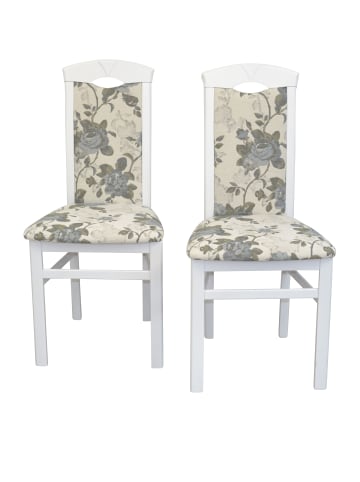 möbel-direkt 4-Fuß-Polsterstuhl 2Stühle in weiß/beige