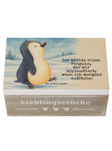 Mr. & Mrs. Panda Kiste Pinguin mHerzieren Design mit Spruch in Weiß