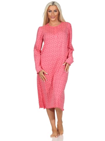 NORMANN Langarm Nachthemd klassische Design Knopfleiste am Hals - 87434 in beere