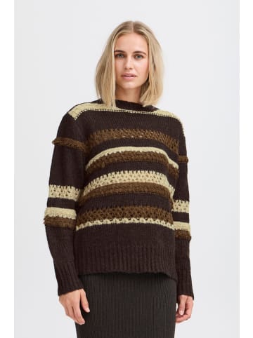 PULZ Jeans Strickpullover PZJACKIE Pullover 50208338 besonderer Pullover in Braun