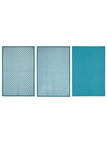 Atmosphera Créateur d'intérieur Geschirrtücher, 3 Stück, gemustert in Blau, 45 x 70 cm