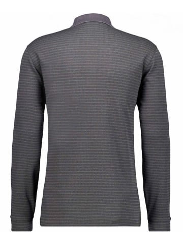 Ragman Langarm-Polo in grau