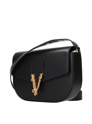 Versace Schwarz Leder Umhängetasche